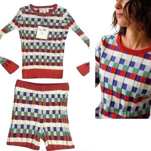 NWT SKFK Skunkfunk Iradi Block Sweater Matching Dultzia Shorts EU 38 | US 6